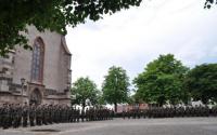 Antreten auf dem Münsterberg: Appell des Deutsch- Französischen Versorgungsbataillons