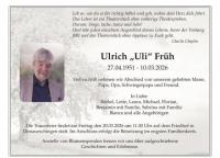 Traueranzeige für Ulrich Früh