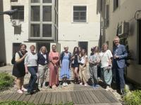 Karin Schädlich (Fachschaftsberaterin für Deutsch in Bratislava, ZfA), Kerstin Rüllke (Kulturamtsleiterin der Stadt Donaueschingen), Annie Bronner (Mitglied des Gemeinderates der Stadt Donaueschingen), Petra Flach (Direktorin des Museums BIBIANA), Le