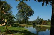 Blick auf die Insel im Queen-Auguste-Victoria-Park: Sie gibt den Tieren Schutz vor Zudringlichkeiten
