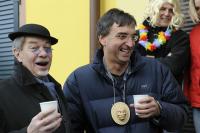 Rosenmontag  in Umkirch: Bürgermeister Walter Laub und Gemeinderat Dr. Gerd Babucke