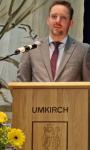 Umkirchs Bürgermeister Pascal Saffran bei seiner Rede